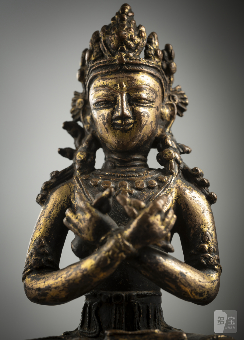A GILT-BRONZE FIGURE OF VAJRADHARA - 图3